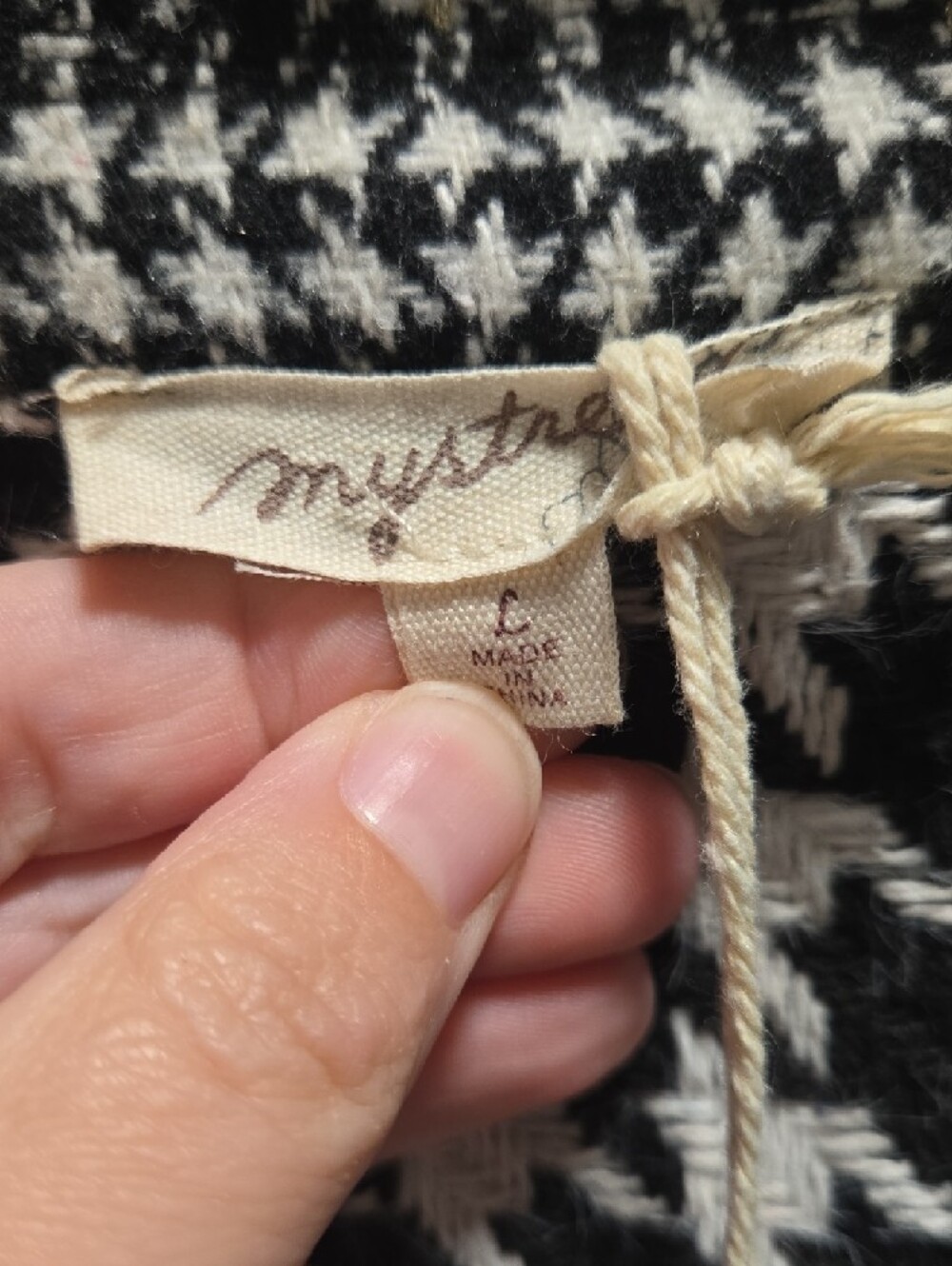 Mystree Black and White Houndstooth Coat - Picture 2 of 7